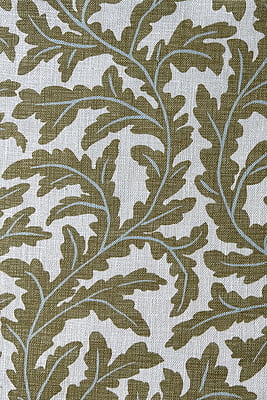 Frond Ogee Fabric - Yellow and Light Blue Frond Ogee Fabric - Yellow and Light Blue