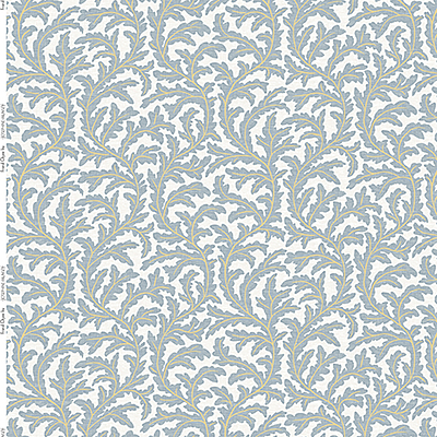 Frond Ogee Fabric - Light Blue
