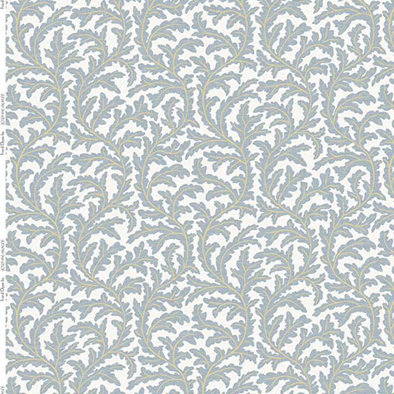 Frond Ogee Fabric - Light Blue