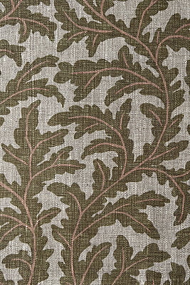 Frond Ogee Fabric - Ochre and Coral Frond Ogee Fabric - Ochre and Coral