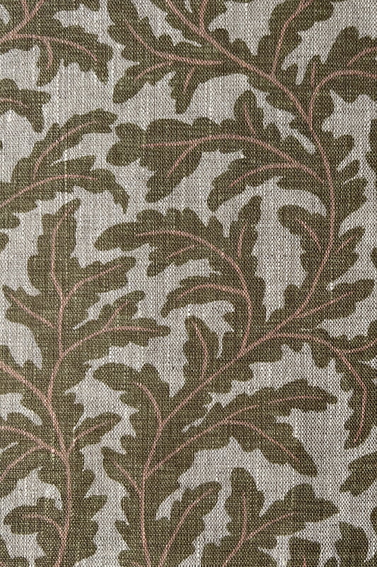 Frond Ogee Fabric - Ochre and Coral Frond Ogee Fabric - Ochre and Coral