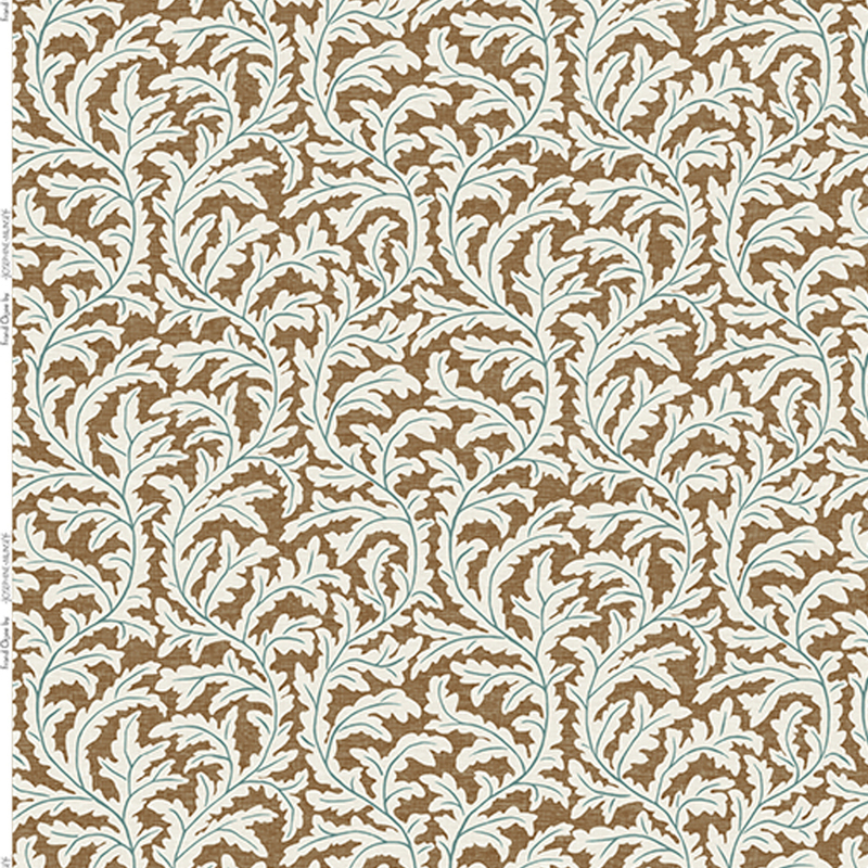 Frond Ogee Fabric - Orange and Blue Frond Ogee Fabric - Orange and Blue