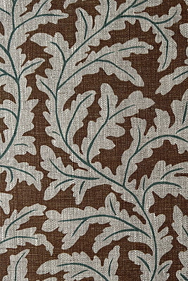 Frond Ogee Fabric - Orange and Blue Frond Ogee Fabric - Orange and Blue