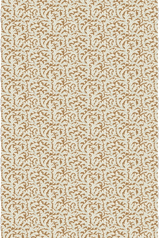 Frond Ogee Heavy Linen Fabric - Bright Orange and Blue