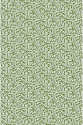 Frond Ogee Heavy Linen Fabric - Green and Blue
