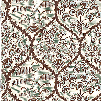 Sowerby Heavy Linen Fabric - Brown and Blue Sowerby Heavy Linen Fabric - Brown and Blue