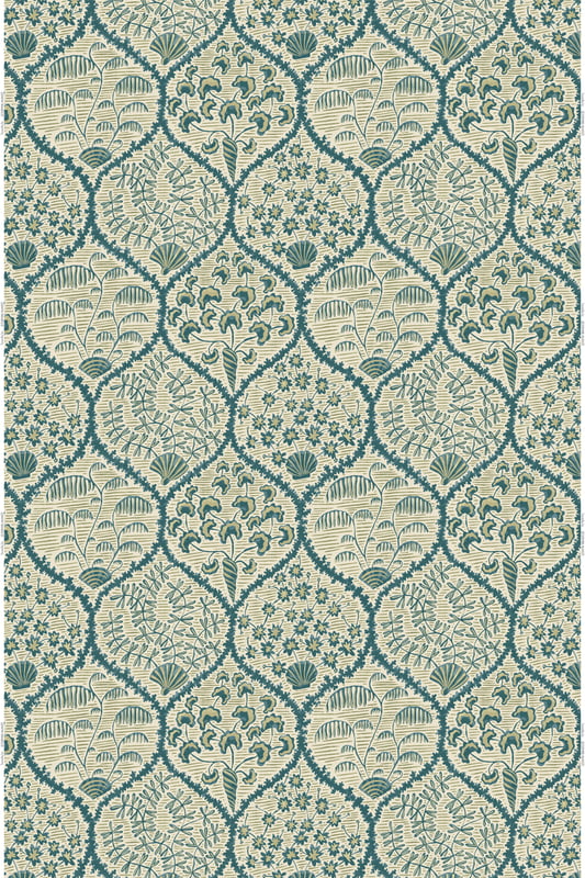 Sowerby Heavy Linen Fabric - Dark Blue and Green