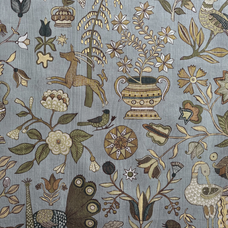 Fable Garden - Mid Blue - Heavy Linen Fable Garden - Mid Blue - Heavy Linen