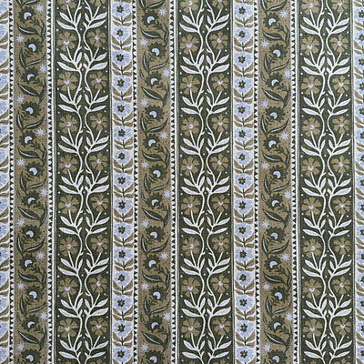 Arber Stripe - Green and Blue - Heavy Linen Arber Stripe - Green and Blue - Heavy Linen