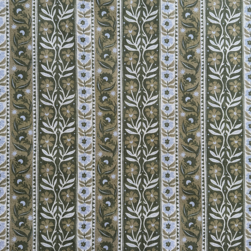 Arber Stripe - Green and Blue - Heavy Linen Arber Stripe - Green and Blue - Heavy Linen