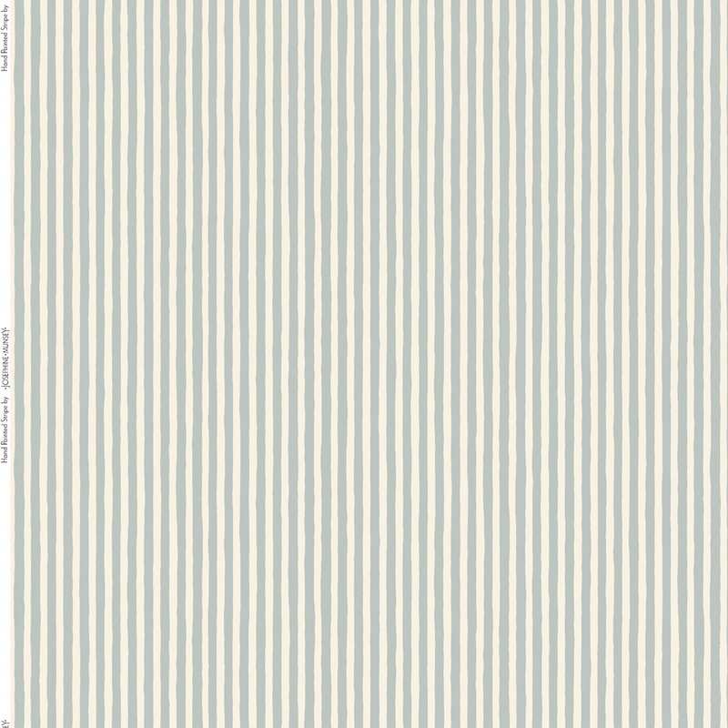 Hand Painted Stripe Heavy Linen Fabric - Light Blue