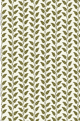 Leaf Wiggle Heavy Linen Fabric - Olive