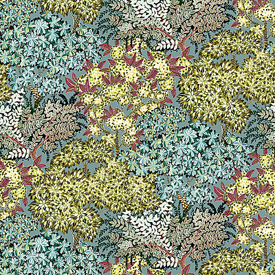 Broccoli Canopy Wallpaper - Celadon, Olive Green and Deep Red Broccoli Canopy Wallpaper - Celadon, Olive Green and Deep Red