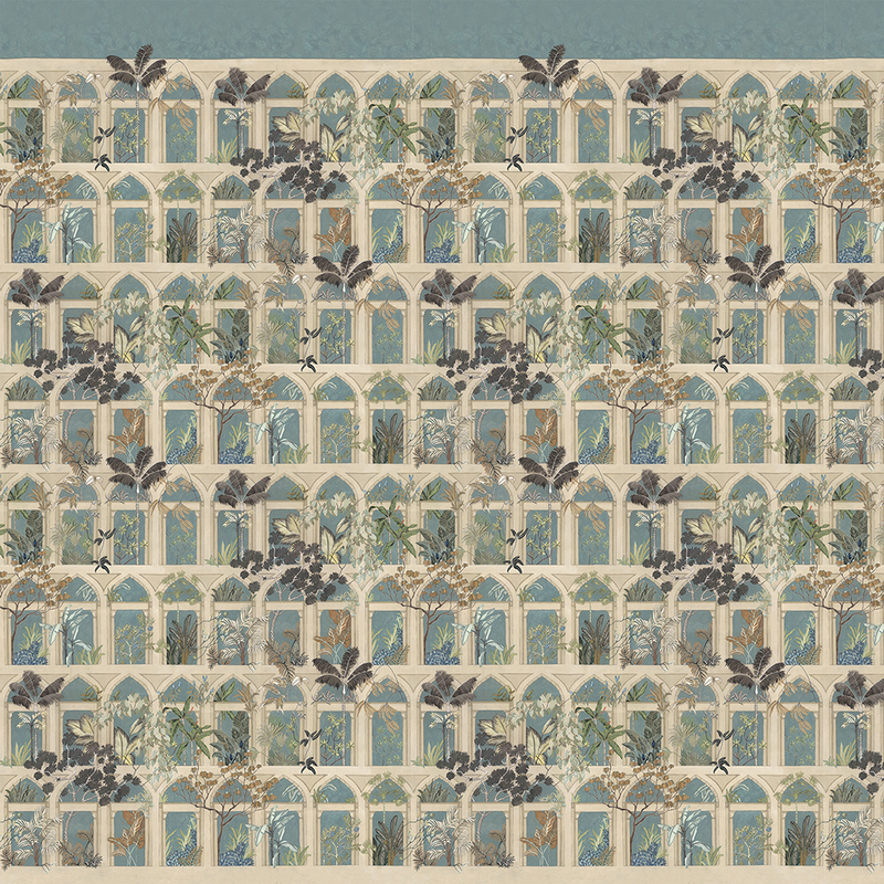 Abandoned Arches Wallpaper - Celadon & Stone