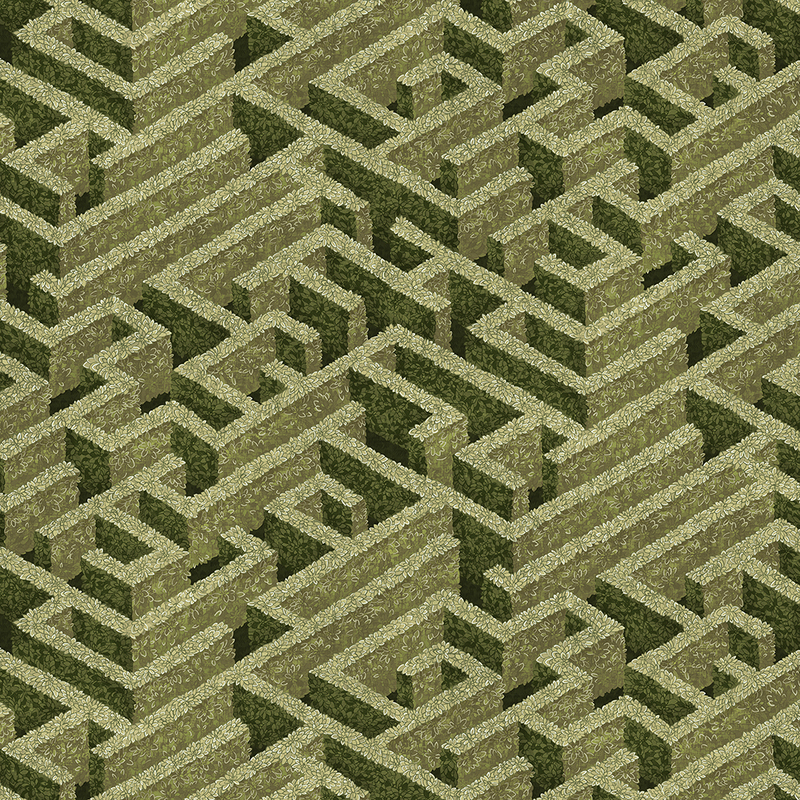 Labyrinth Wallpaper - Olive