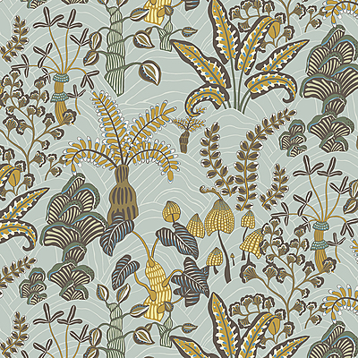 Woodland Floor Wallpaper - Celadon and Lemon