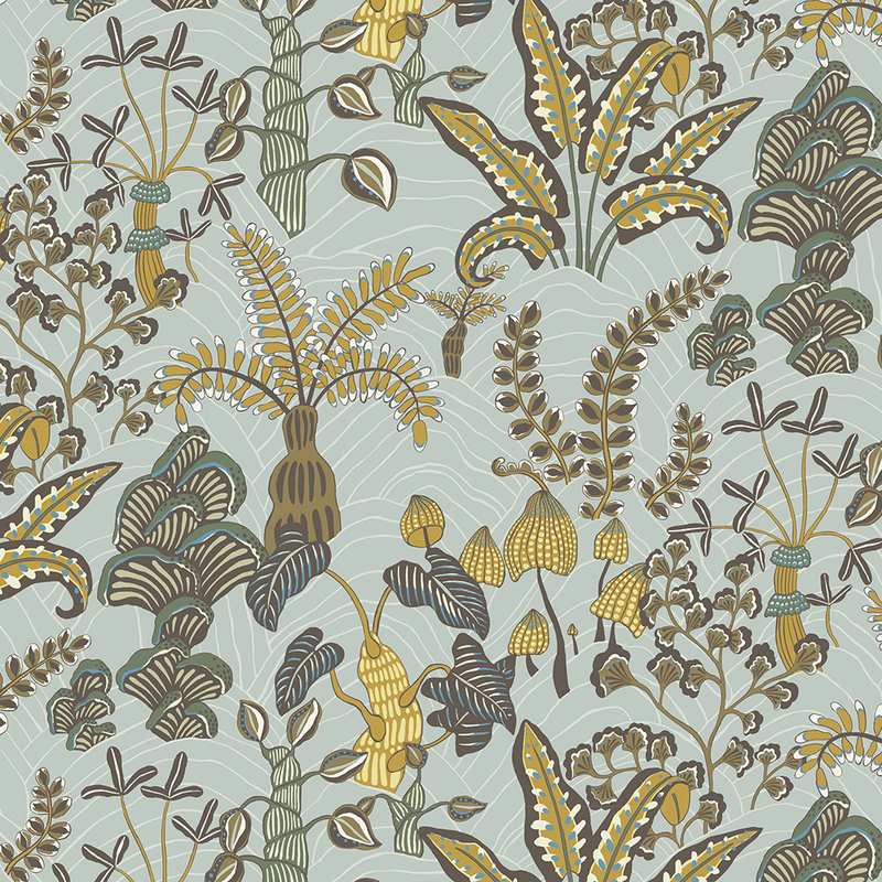 Woodland Floor Wallpaper - Celadon and Lemon