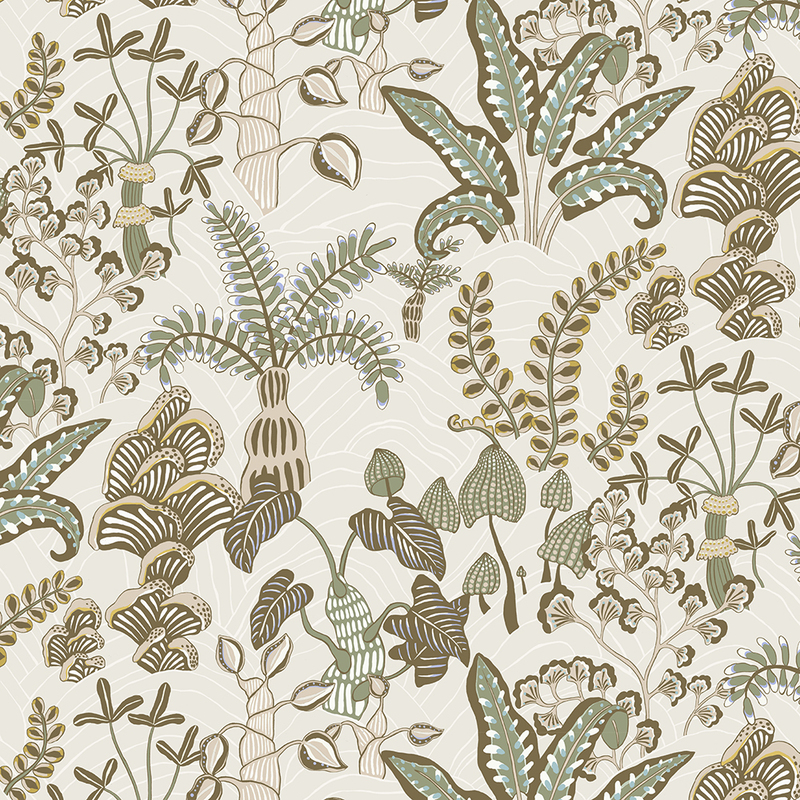 Woodland Floor Wallpaper - Soft Olive