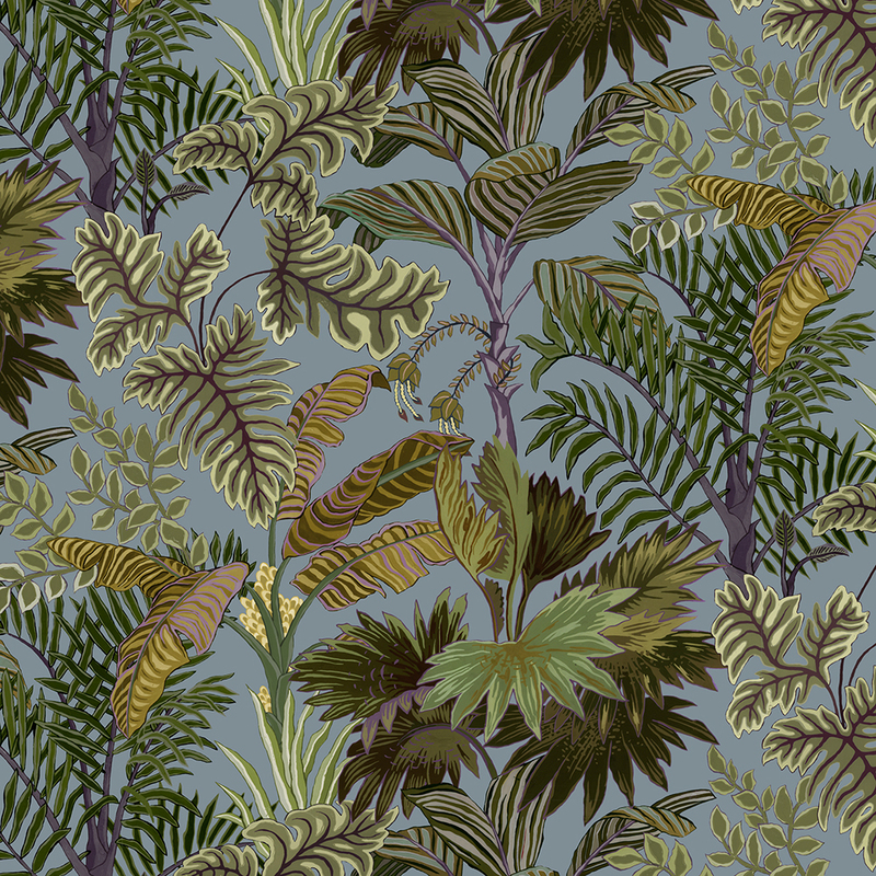 Palm Grove Wallpaper - Dusk and Verdigris Palm Grove Wallpaper - Dusk and Verdigris