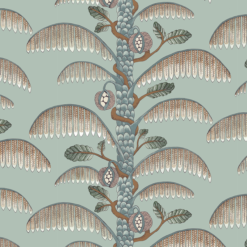 Palm Stripe Wallpaper - Radmoor Blue