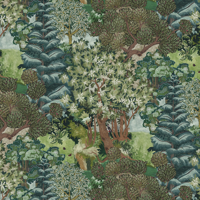 Miserden Trees Wallpaper - Green Miserden Trees Wallpaper - Green