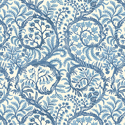 Butterrow Wallpaper - Bright Blue and White Butterrow Wallpaper - Bright Blue and White