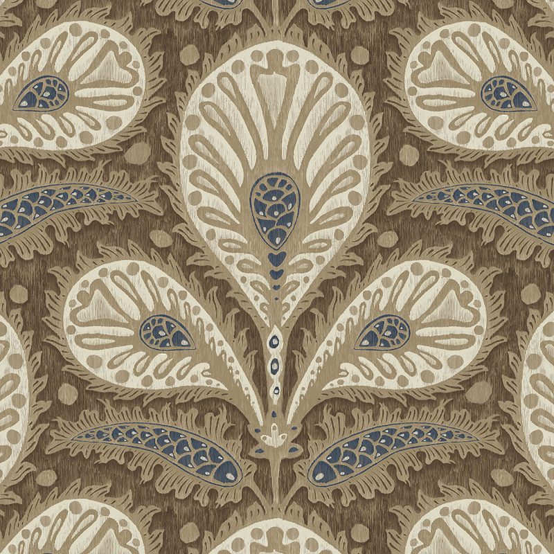 Ikat Clover Wallpaper - Brown