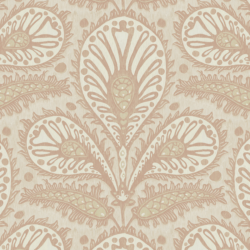 Ikat Clover Wallpaper - Plaster Pink