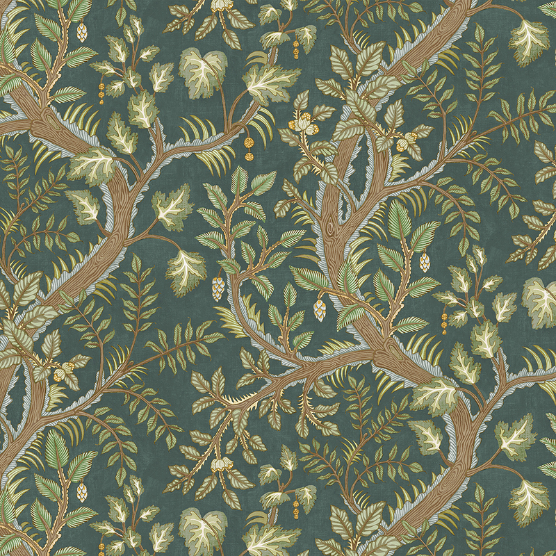 Hedgerow Wallpaper - Teal