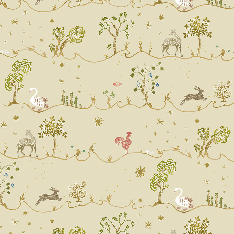 A Wave for Joan Wallpaper - Light Olive