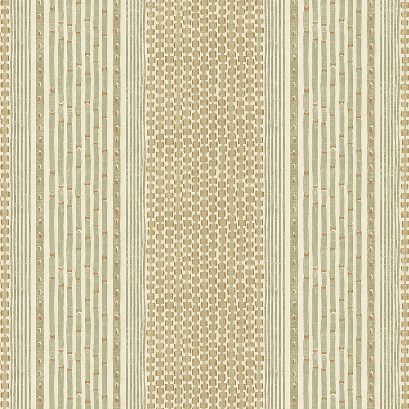 Rita Stripe Wallpaper - Sage and Orange Rita Stripe Wallpaper - Sage and Orange