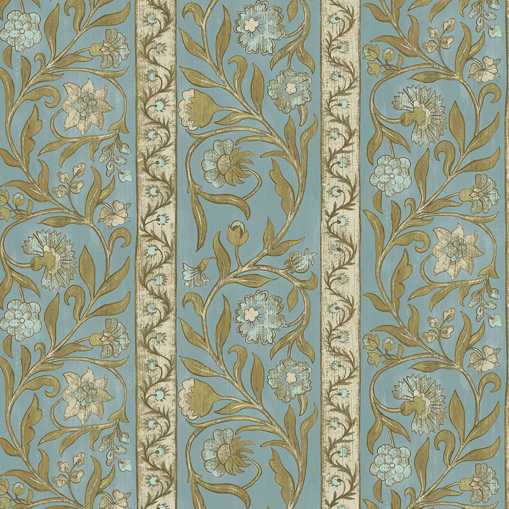 Potter Stripe - Bright Blue - Wallpaper