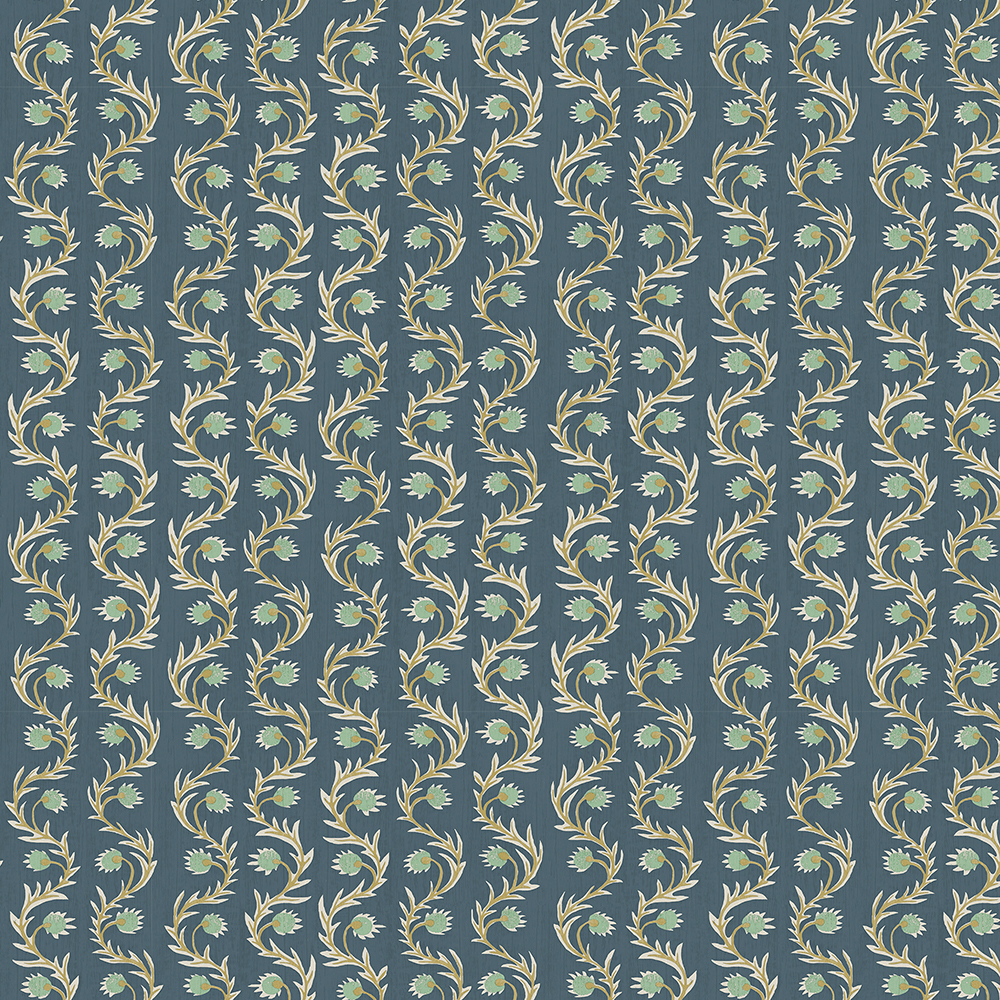 Rubia - Navy - Wallpaper
