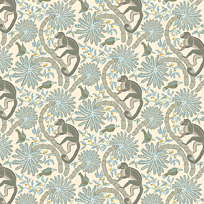 Simia - Light Blue - Wallpaper Simia - Light Blue - Wallpaper