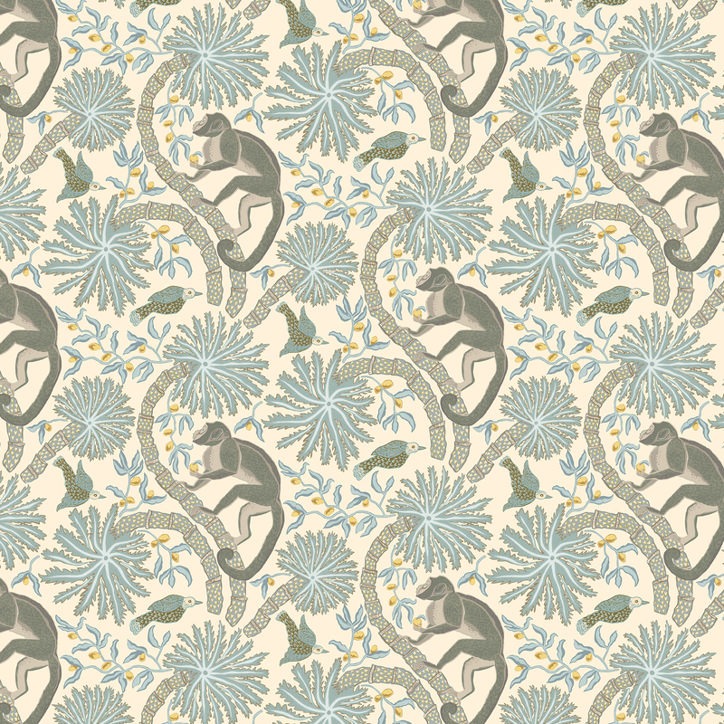 Simia - Light Blue - Wallpaper Simia - Light Blue - Wallpaper
