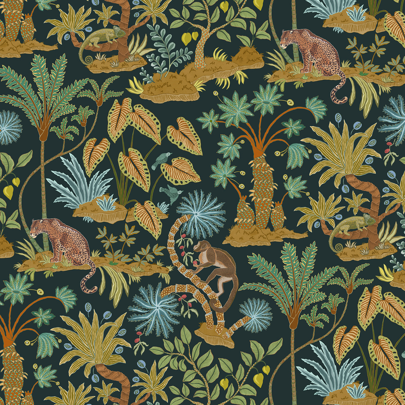 Paradisum - Navy - Wallpaper Paradisum - Navy - Wallpaper