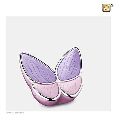 Mini Messing Urn Vlinder Zacht Roze