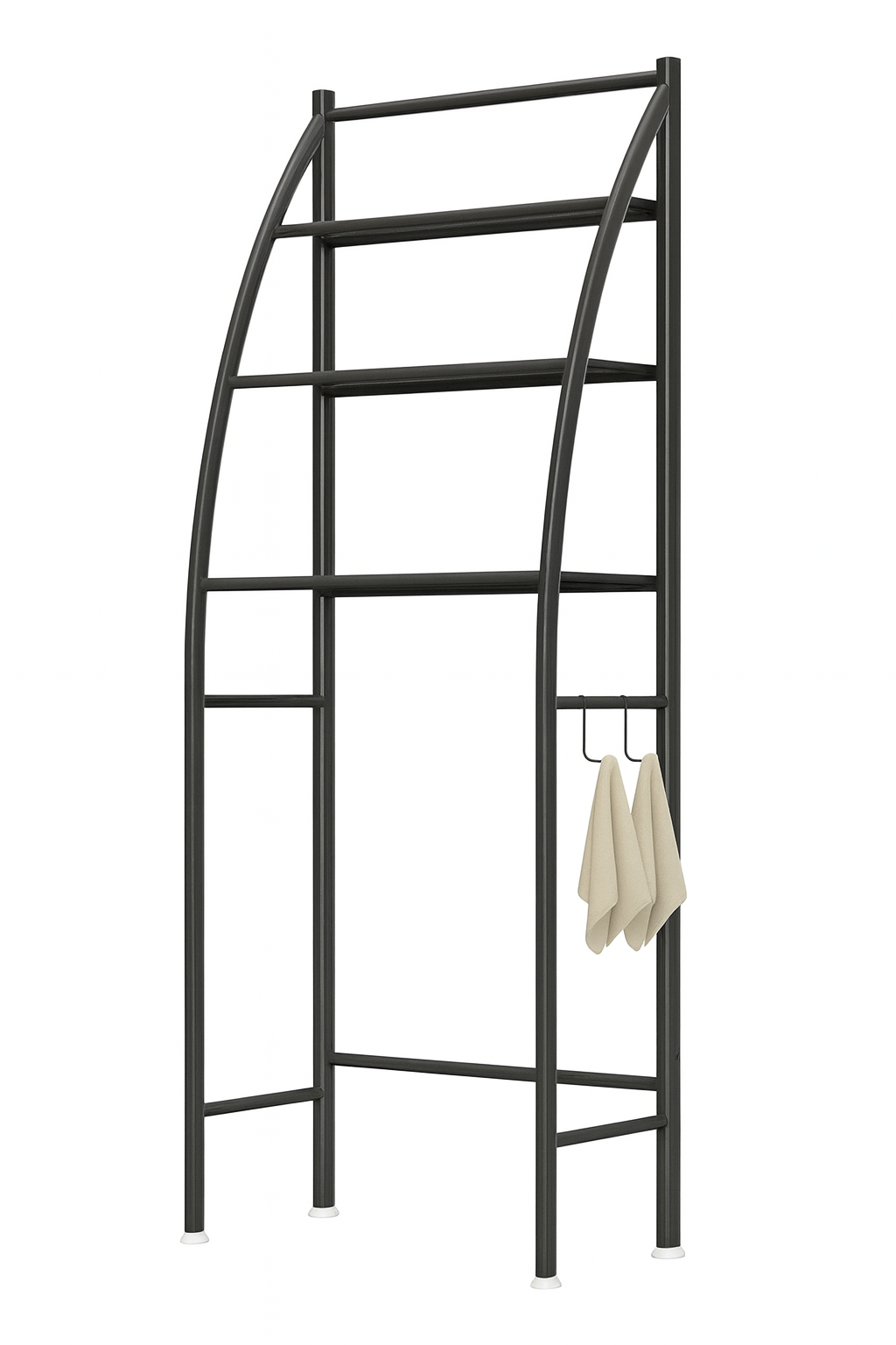 Estantería para Lavadora Negra – 3 Niveles – Estructura Metálica Curva