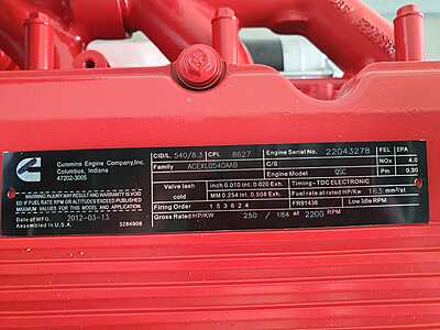 22043278 KOMATSU SAA6D114E-3 CUMMINS QSC8.3-CM850 CPL 8627 HP 250 - Complete engine