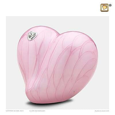 Klein Urn Hart Liefde Roze Swarovski