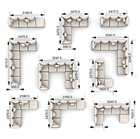 Maggie Exterior Sofa | Pouf Module w. Glass Maggie Exterior Sofa | Pouf Module w. Glass
