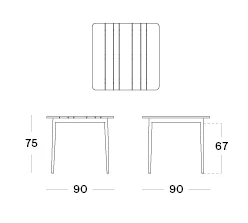 Max Dining Table 90cm Teak Top Max Dining Table 90cm Teak Top
