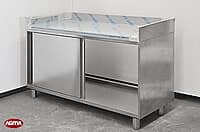 120 Tavolo acciaio inox L=1500mm porte scorrevoli 120 Tavolo acciaio inox L=1500mm porte scorrevoli