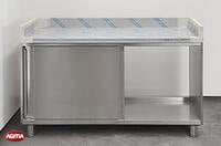 120 Tavolo acciaio inox L=1500mm porte scorrevoli 120 Tavolo acciaio inox L=1500mm porte scorrevoli