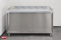120 Tavolo acciaio inox L=1500mm porte scorrevoli 120 Tavolo acciaio inox L=1500mm porte scorrevoli