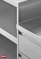 944 - Isola inox per blocco cottura e preparazione 2440x1400x900mm 944 - Isola inox per blocco cottura e preparazione 2440x1400x900mm