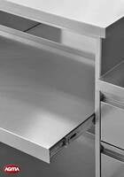 944 - Isola inox per blocco cottura e preparazione 2440x1400x900mm 944 - Isola inox per blocco cottura e preparazione 2440x1400x900mm