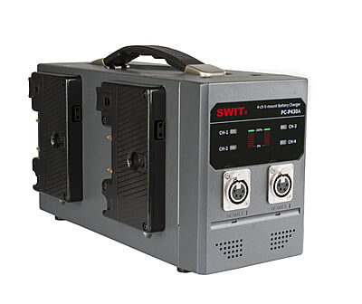 PC-P430A | 4ch x 3A Fast Simultaneous Charger with 2-XLR DC out, Gold-mount PC-P430A | 4ch x 3A Fast Simultaneous Charger with 2-XLR DC out, Gold-mount