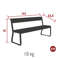 Bellevie Bench with Backrest