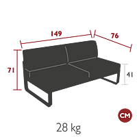 Bellevie 2 Seater Centre Module